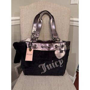 Juicy Couture Daydreamer 'Vintage Dreams' Tote Bag Black Liquorice/ Gunmetal NWT